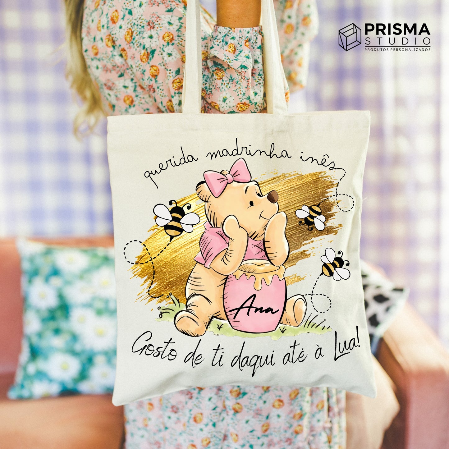 Saco Ecológico Madrinha “Gosto de ti, daqui até à Lua!”
