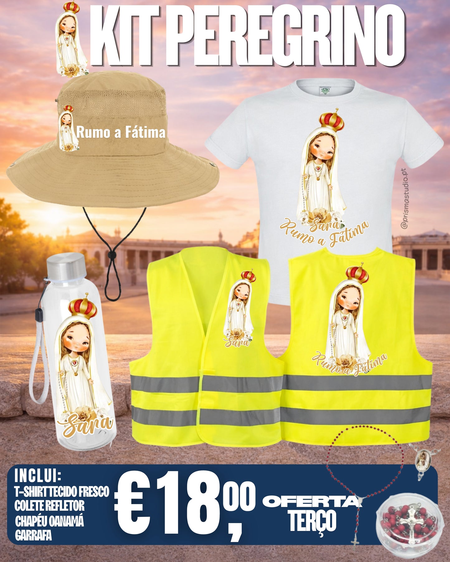 KIT PEREGRINO - COM OFERTA TERÇO - GARRAFA PET 600ML