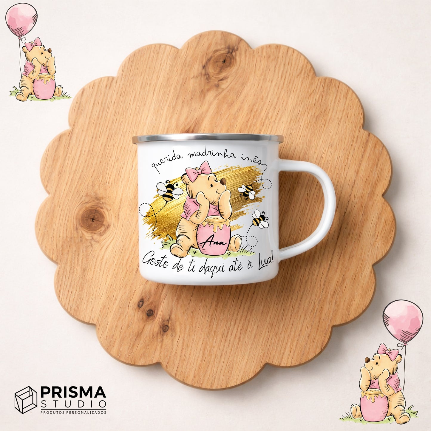 Caneca Vintage Personalizada Madrinha - Prenda Especial de Páscoa