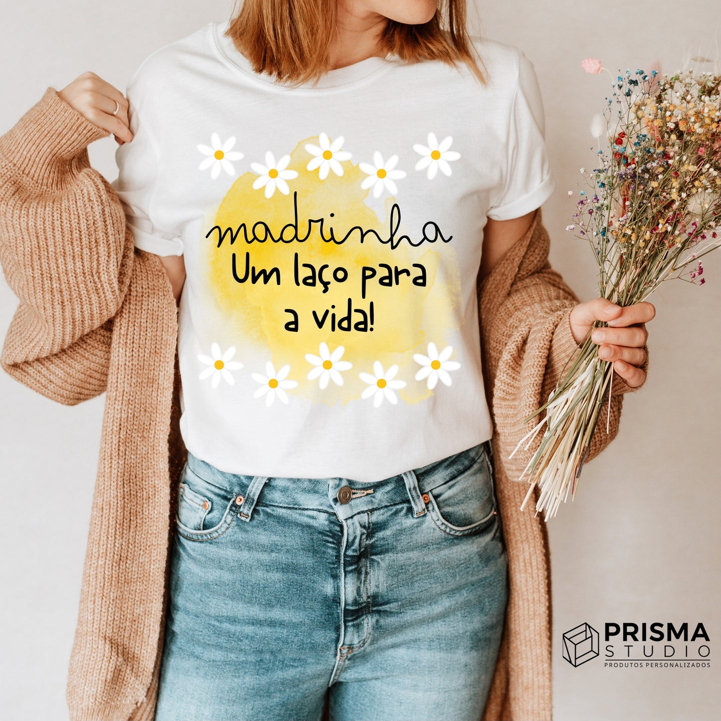 T-shirt Madrinha “Um Laço para a Vida” – Prenda Especial de Páscoa