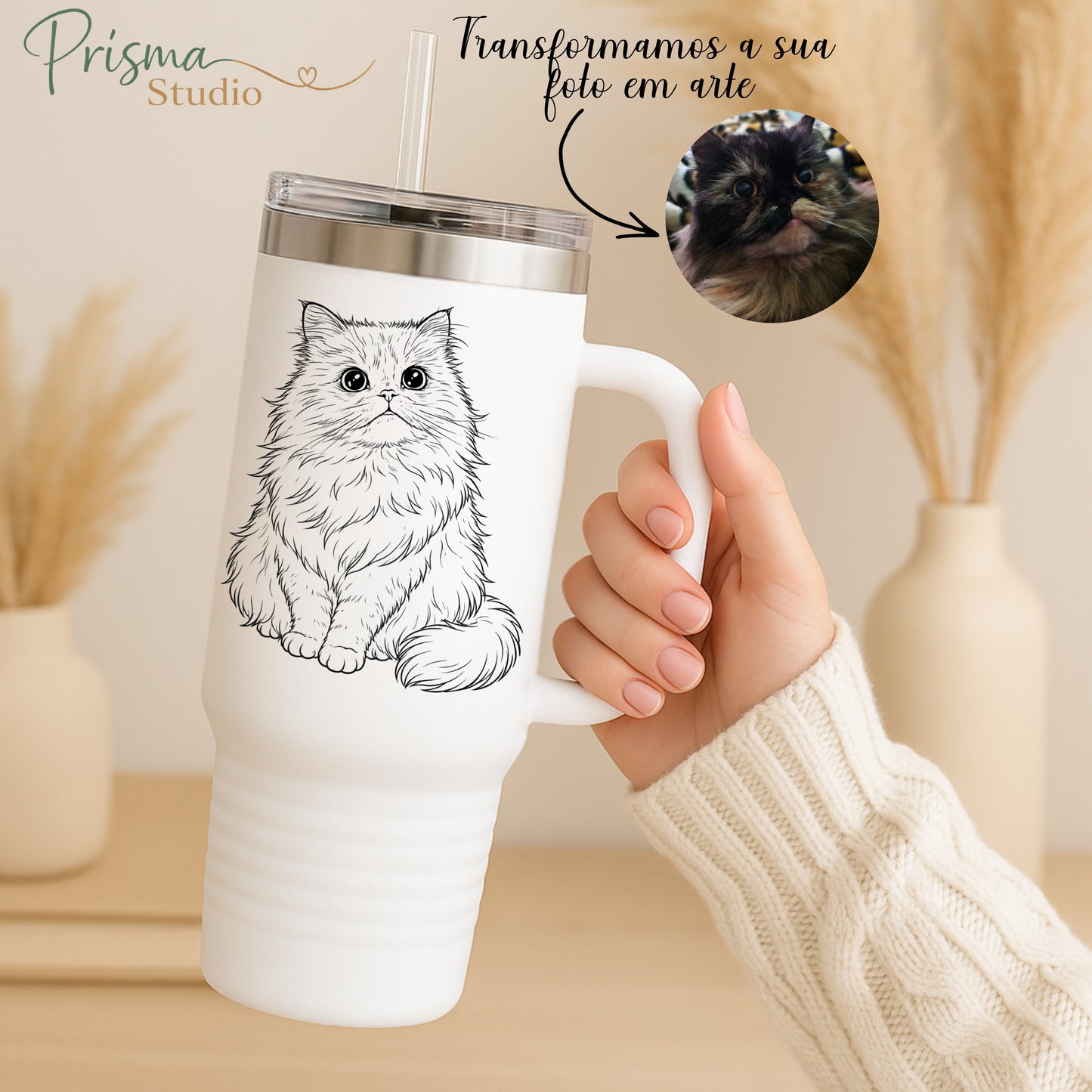 ✨ 🧊 Copo Térmico Personalizado com OFERTA ILUSTRAÇÃO do seu Pet