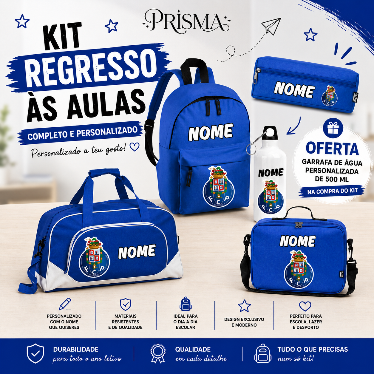 Kit Regresso às Aulas Porto | Personalizado (1º Ciclo)