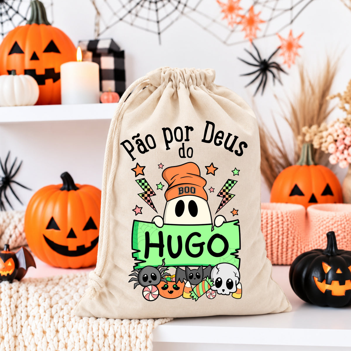 Saco Pão por Deus Halloween Fantasminha