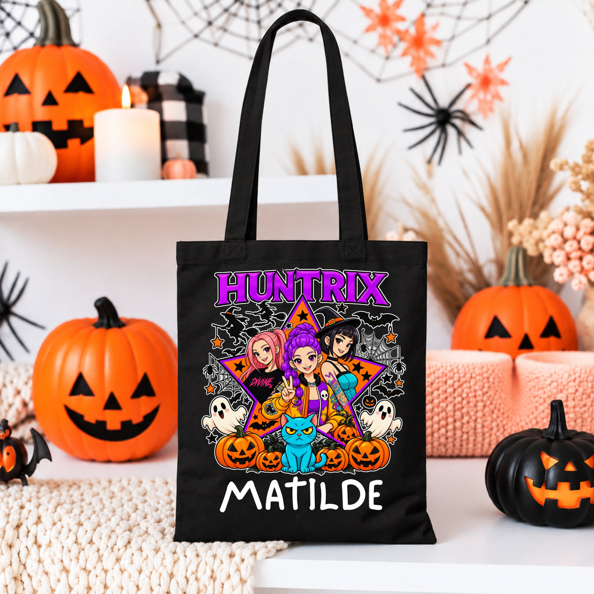 Tote Bag Preta Halloween Huntrix