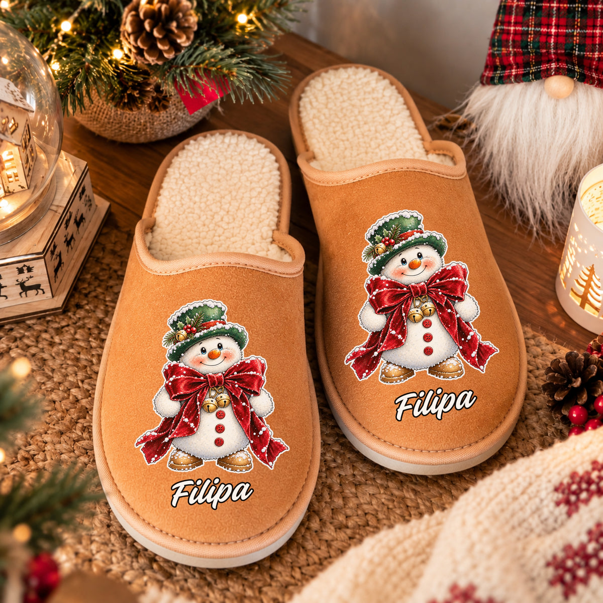 Chinelos Personalizados '' Snowy Christmas ''