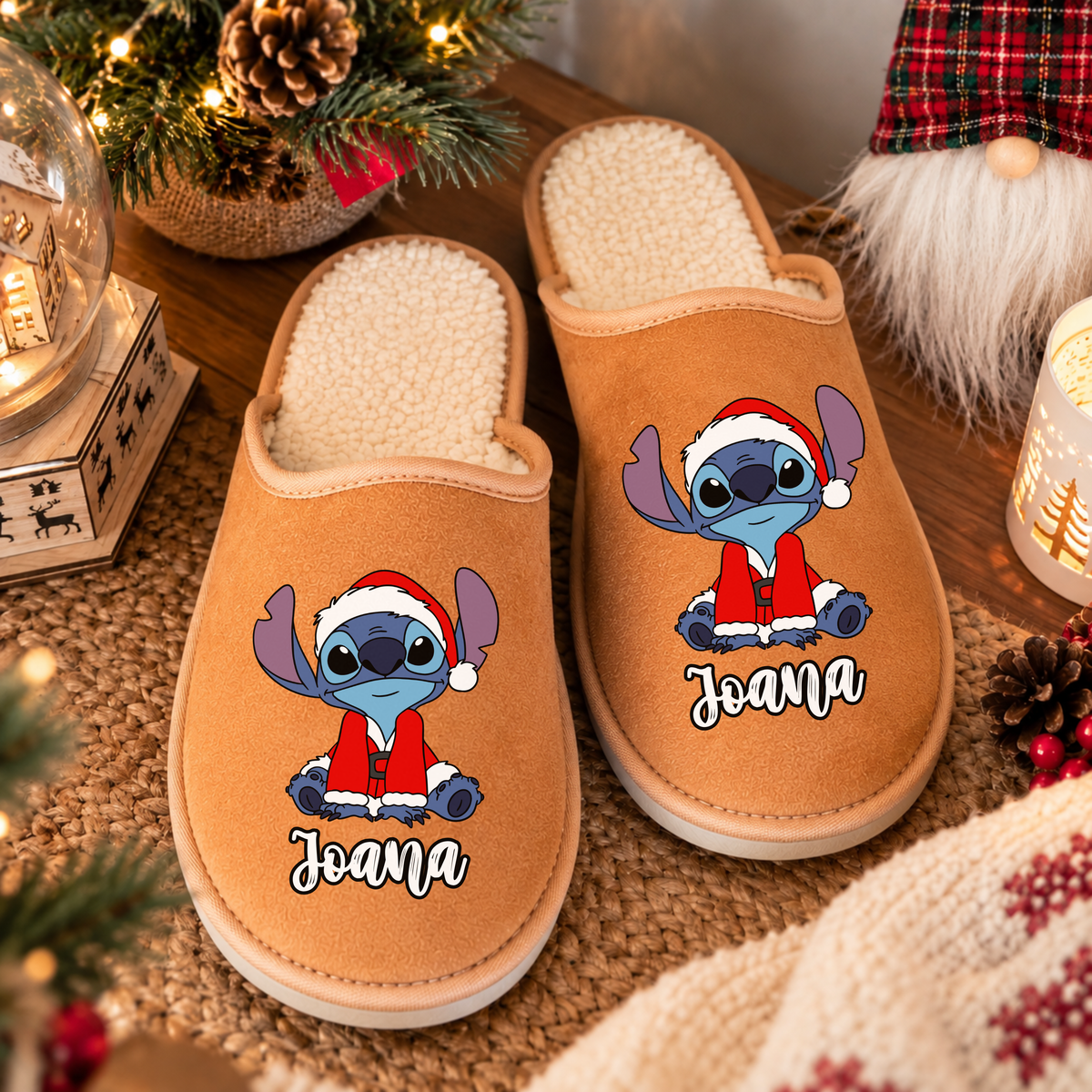 Chinelos Personalizados '' Stitch Christmas''