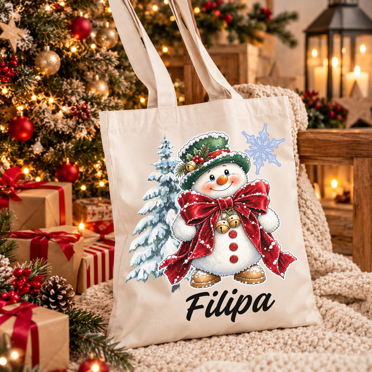 Tote Bag Personalizada '' Snowy Christmas ''