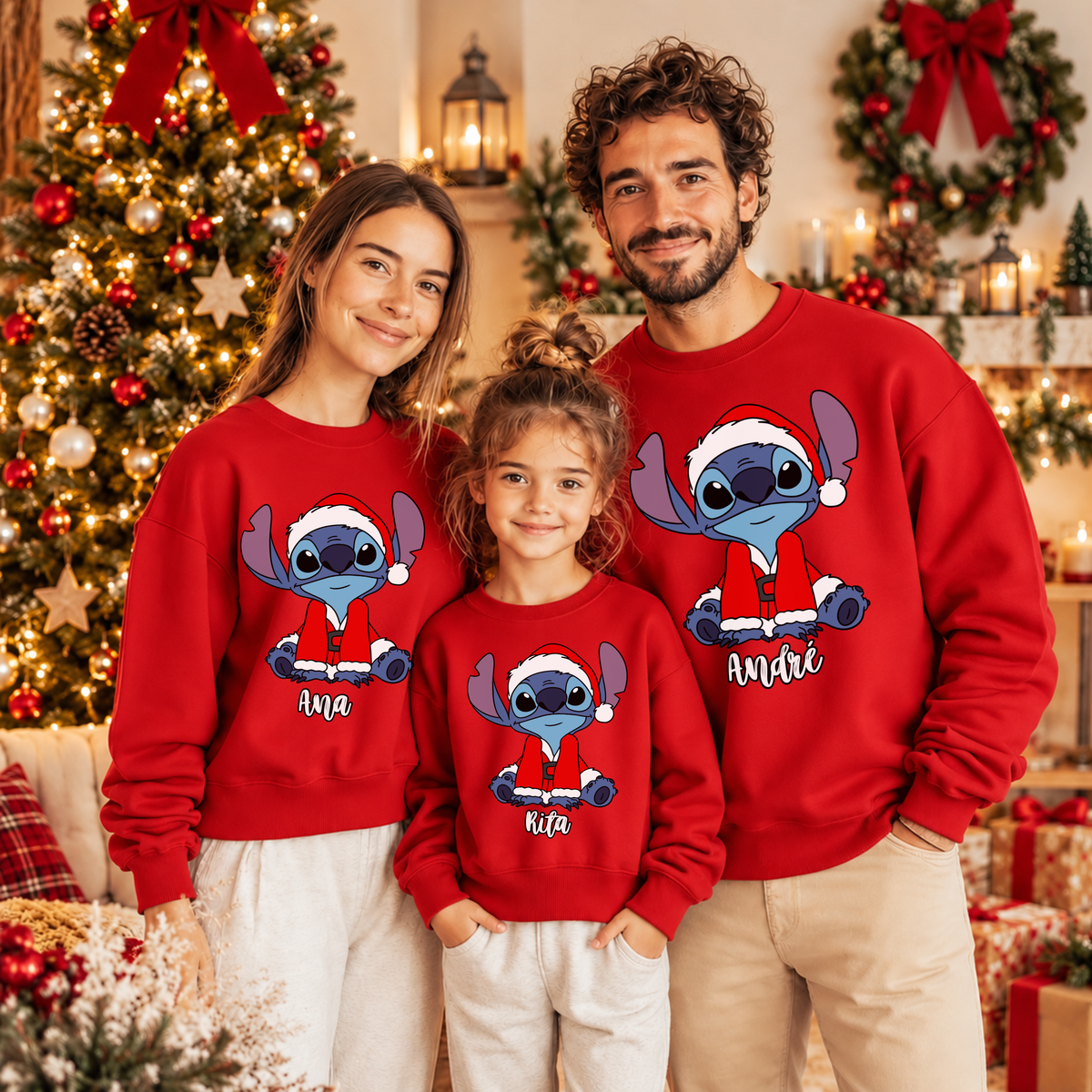Sweat Personalizada '' Stitch Christmas ''
