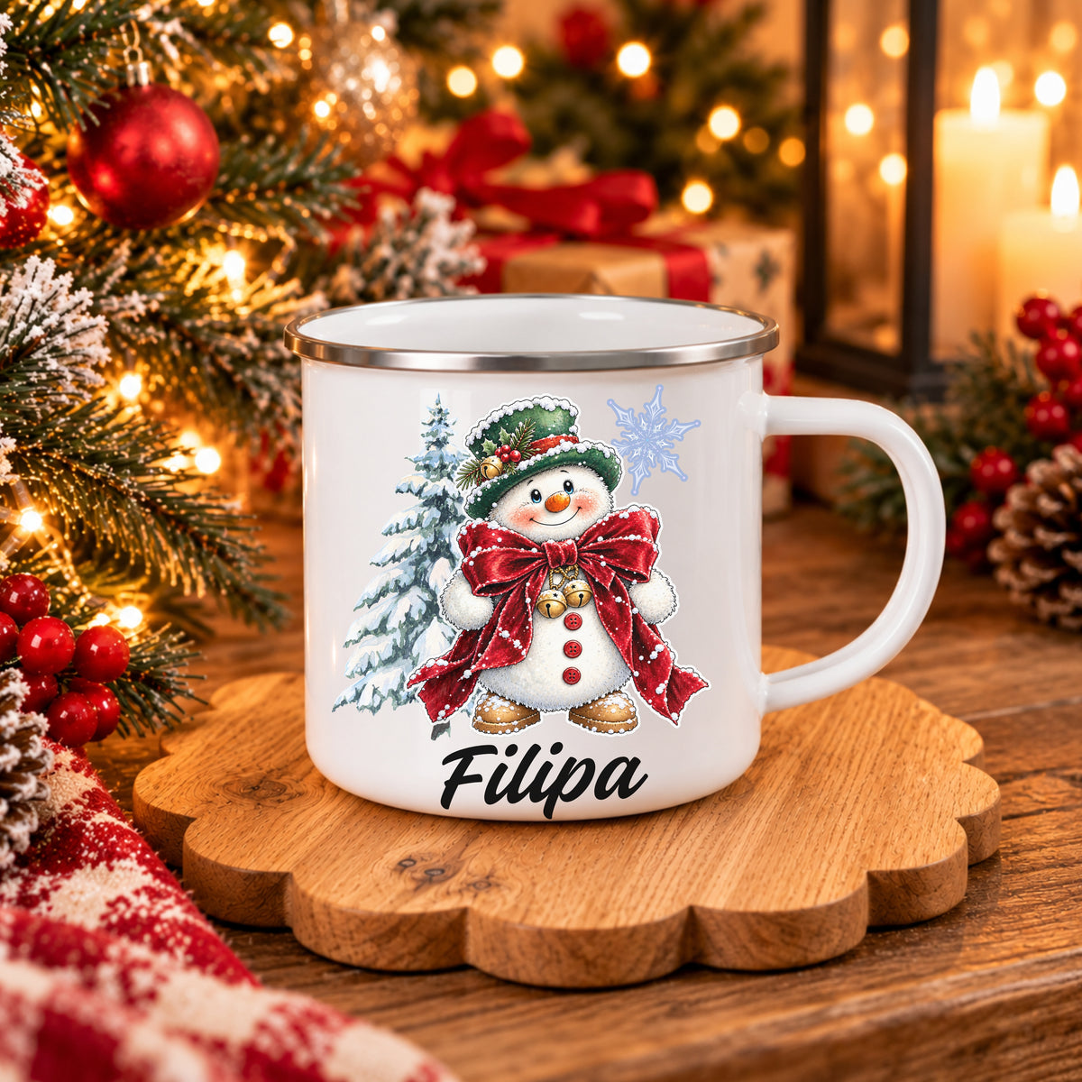 Caneca Inox Personalizada '' Snowy Christmas ''
