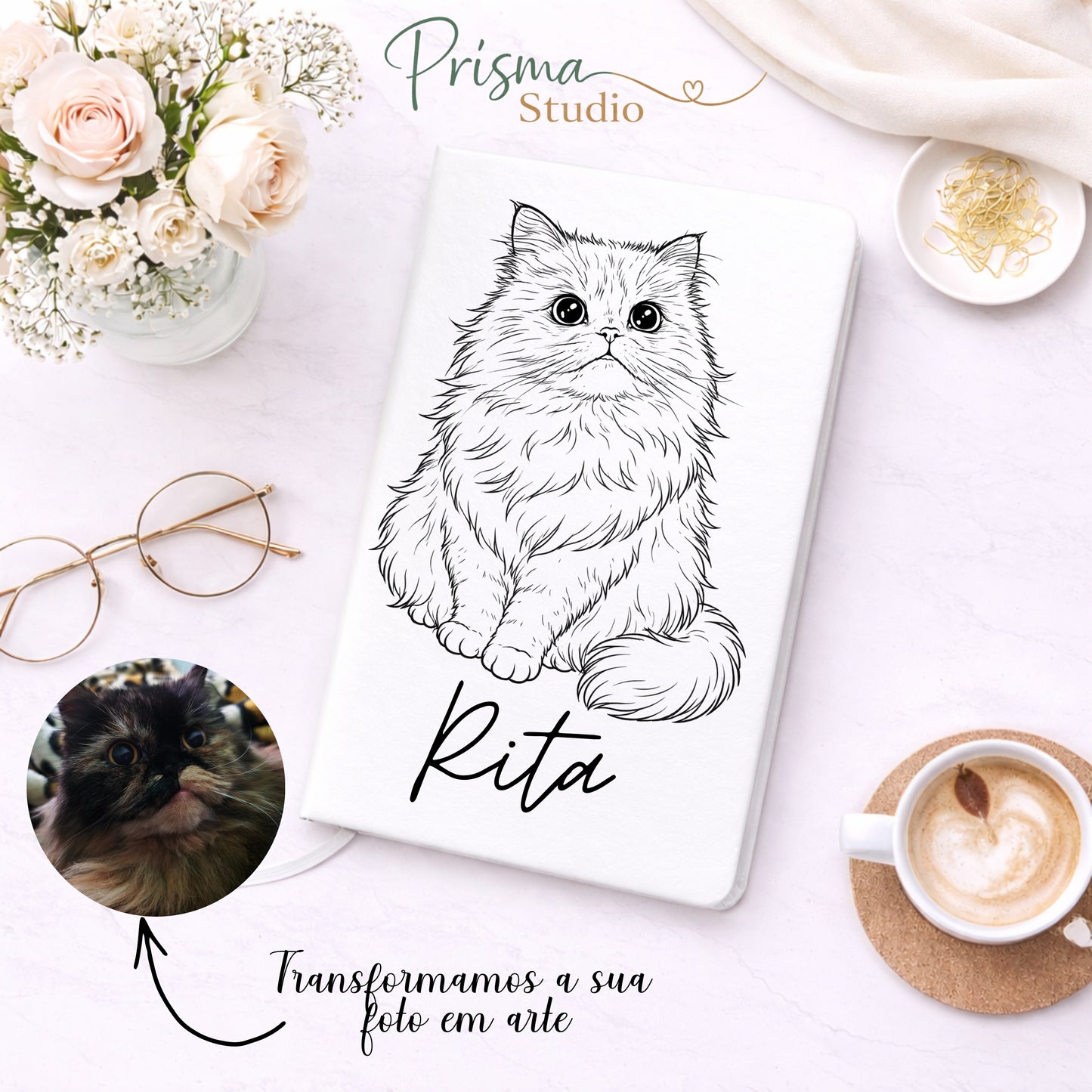 ✨📓 Caderno Personalizado com OFERTA ILUSTRAÇÃO do Seu Pet