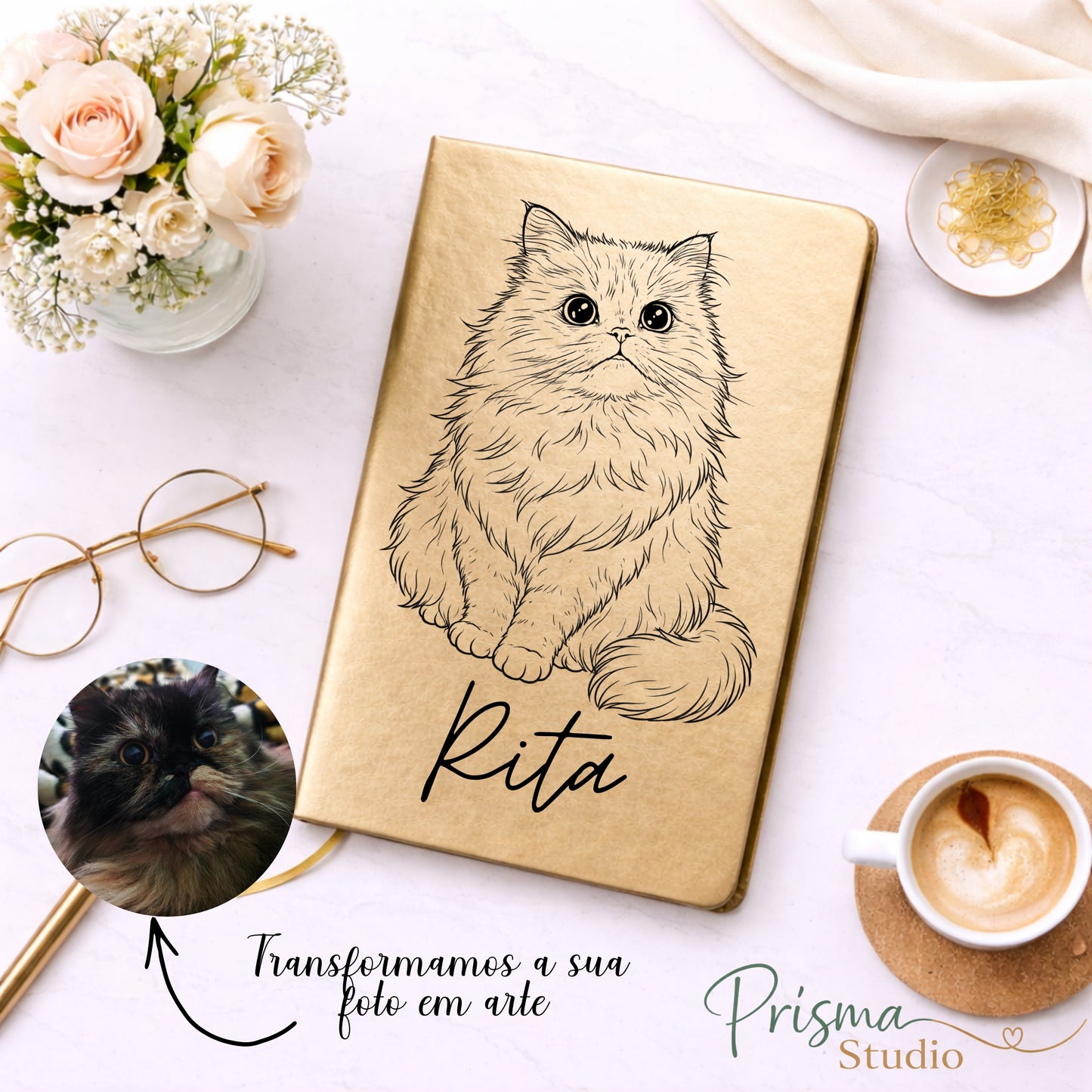 ✨ 📓 Caderno Personalizado com OFERTA ILUSTRAÇÃO do Seu Pet