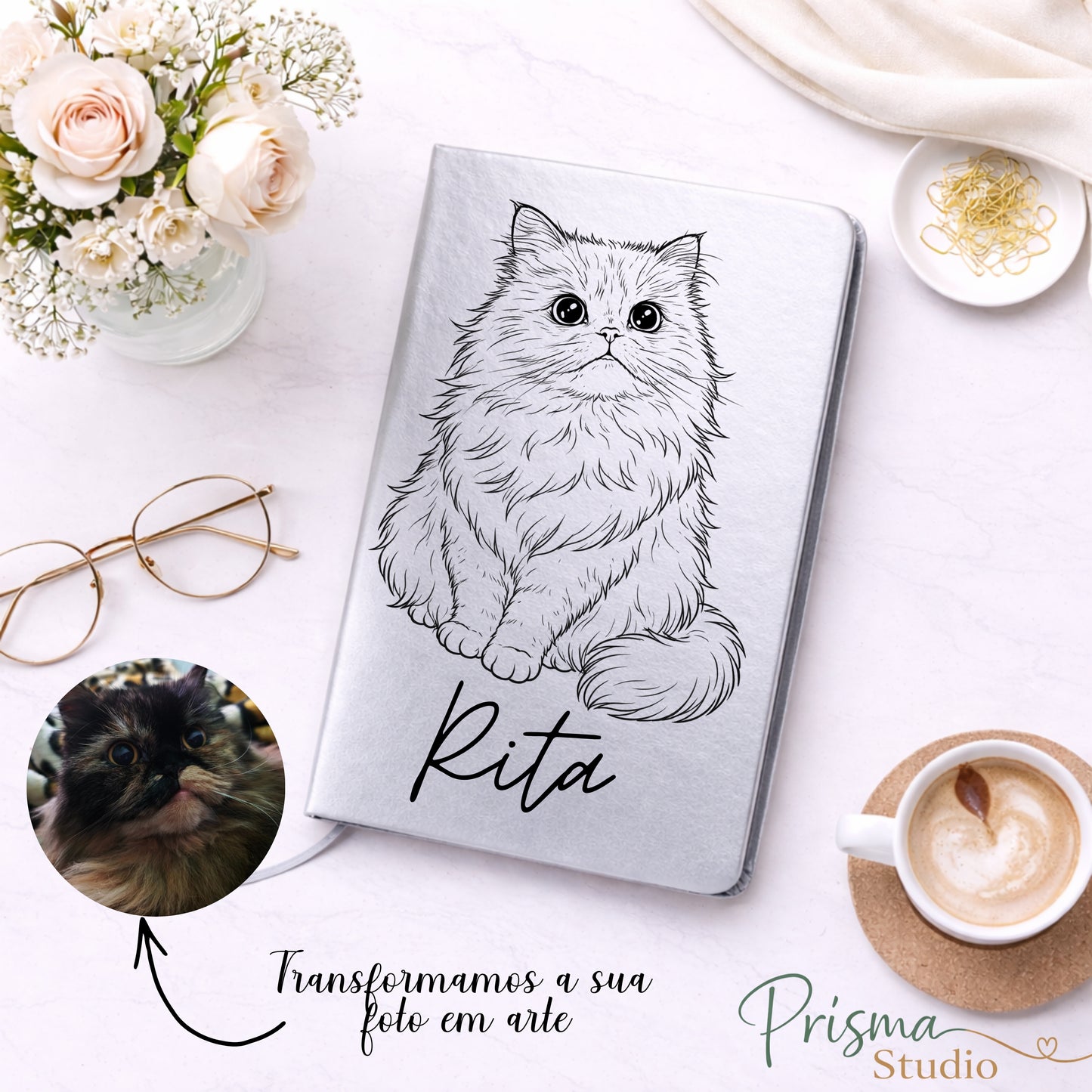 ✨ 📓 Caderno Personalizado com OFERTA ILUSTRAÇÃO do Seu Pet