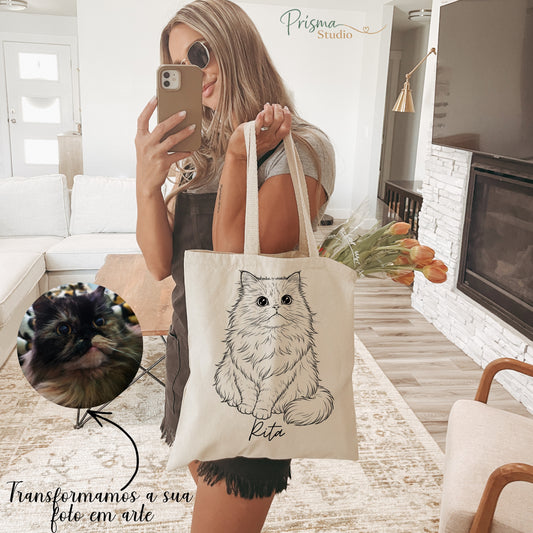 ✨👜 Tote Bag Personalizada com OFERTA ILUSTRAÇÃO do Seu Pet