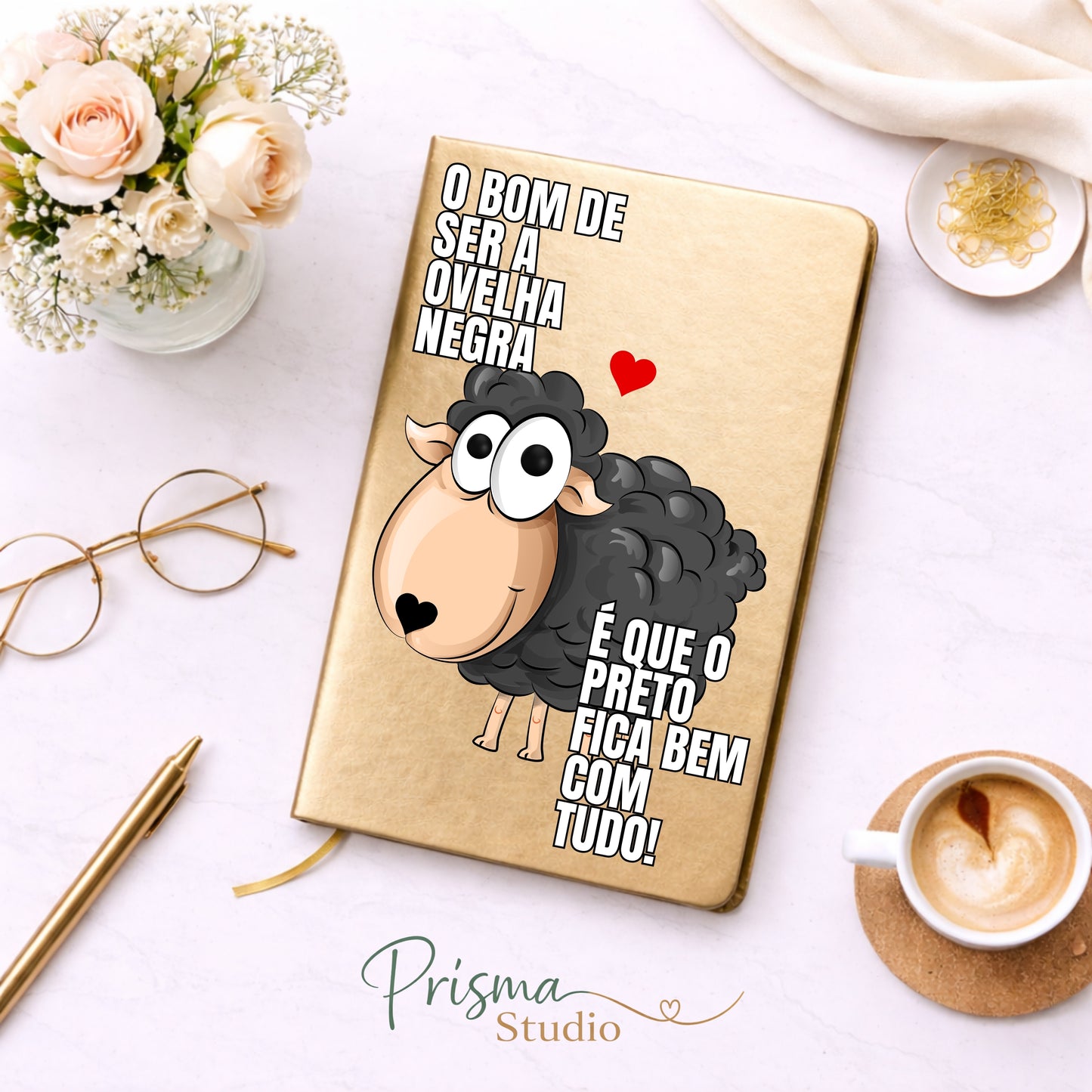 🐑 Caderno Personalizado “O Bom de Ser a Ovelha Negra”