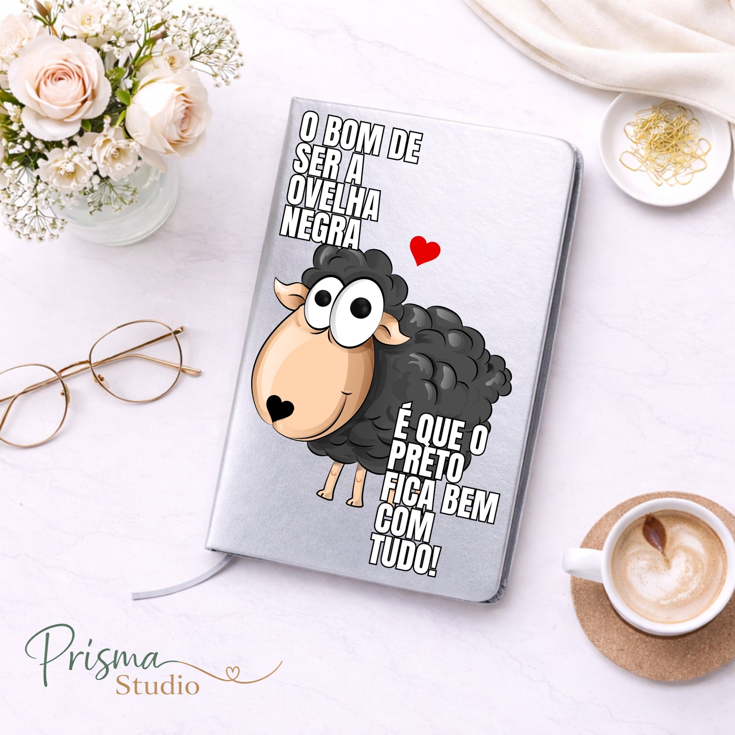 🐑 Caderno Personalizado “O Bom de Ser a Ovelha Negra”