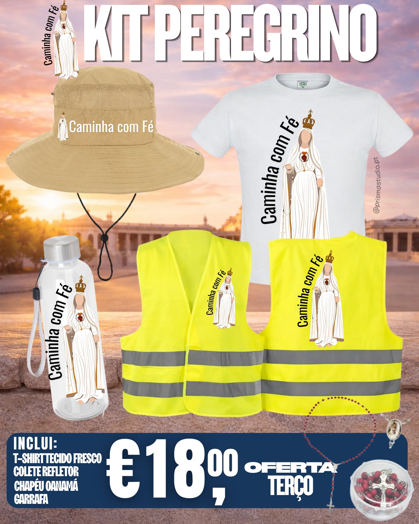 KIT PEREGRINO - COM OFERTA TERÇO - GARRAFA PET 600ML