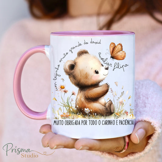 ✨ Caneca Rosa Personalizada “Obrigada por todo o carinho”
