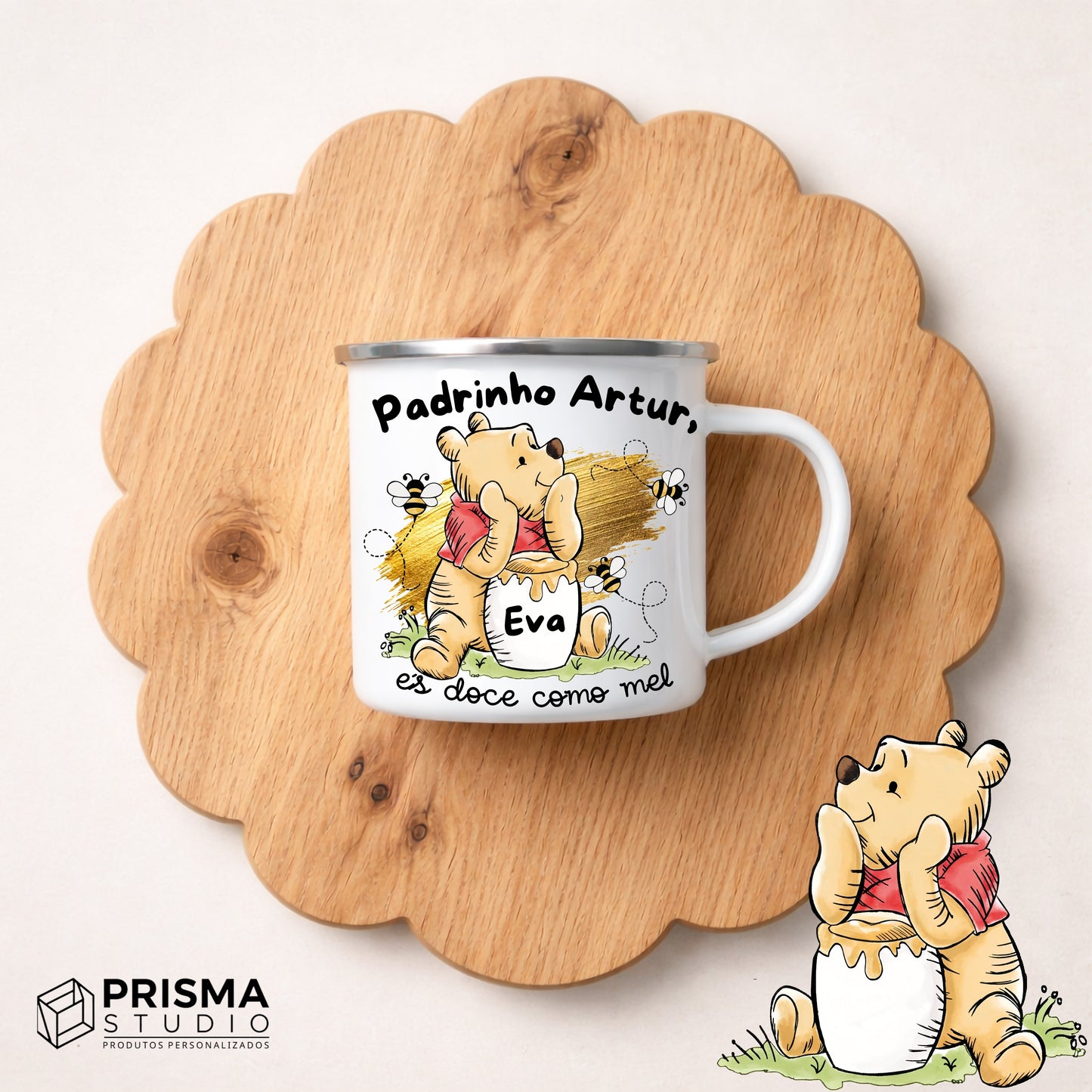 Caneca Vintage Personalizada Madrinha/Padrinho -  Prenda Especial de Páscoa - És doce como mel