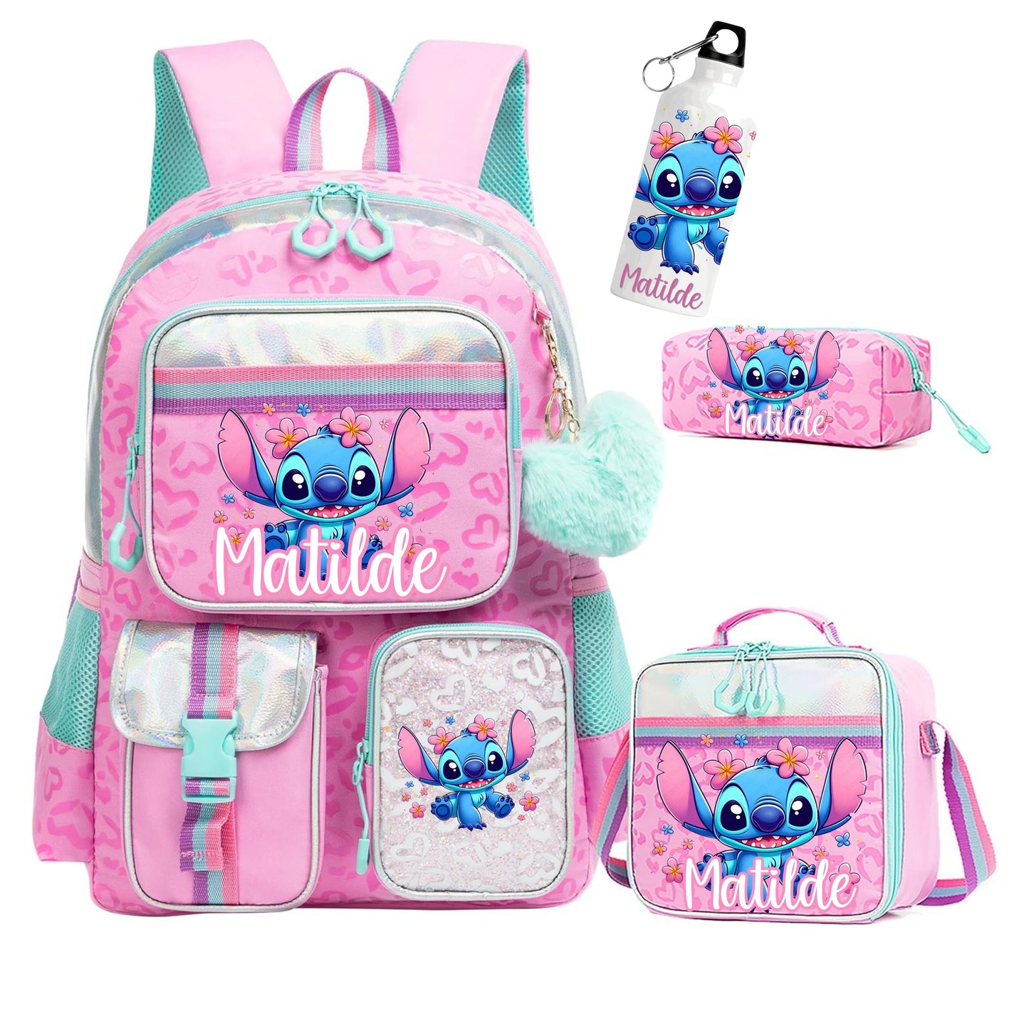 Conjunto escolar | Stitch | Mochila + Lancheira + Estojo