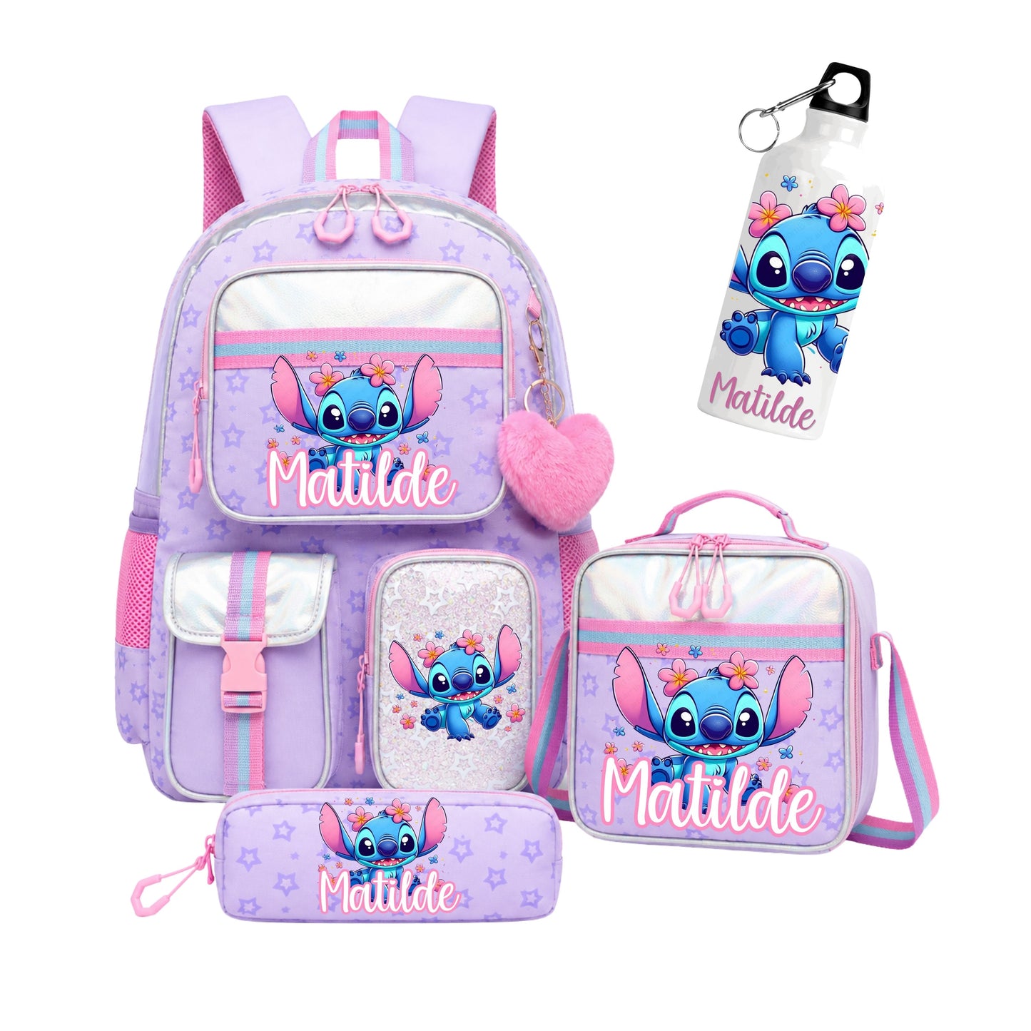 Conjunto escolar | Stitch | Mochila + Lancheira + Estojo