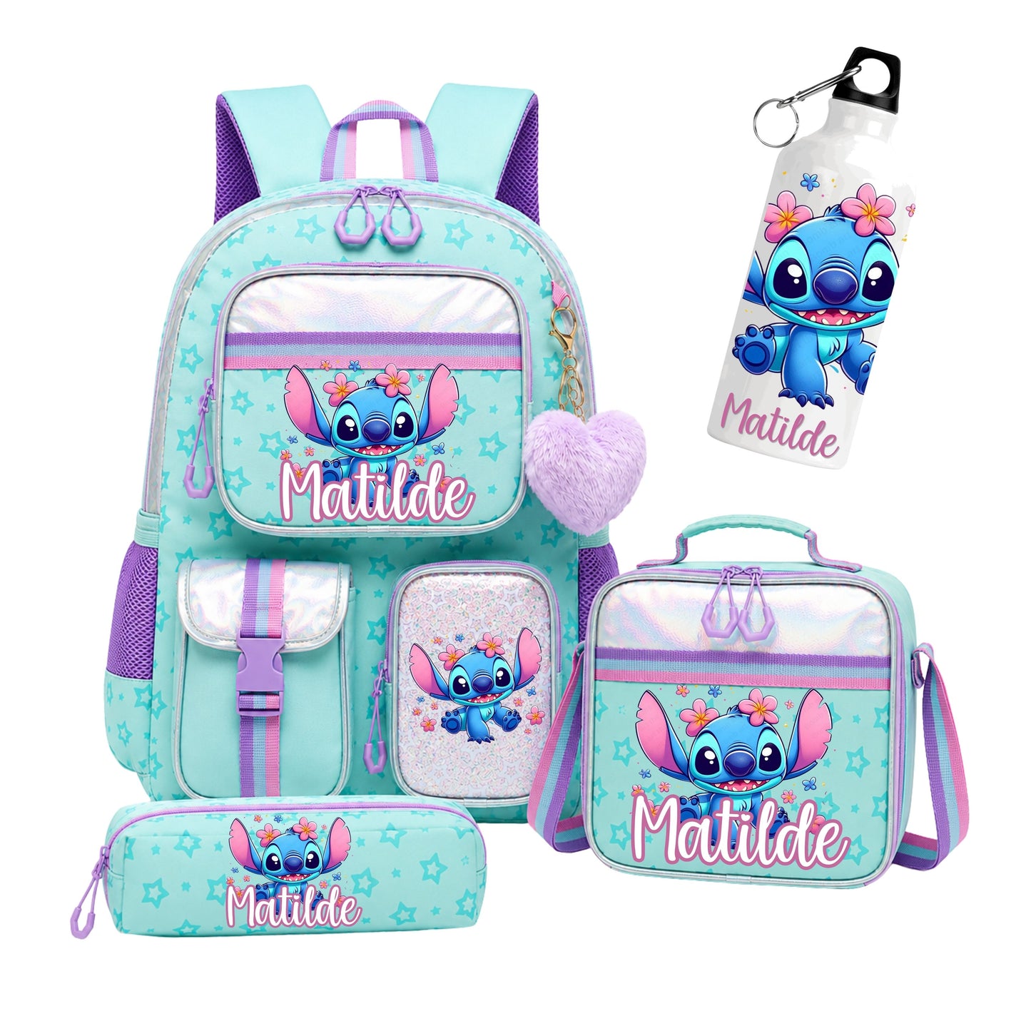 Conjunto escolar | Stitch | Mochila + Lancheira + Estojo