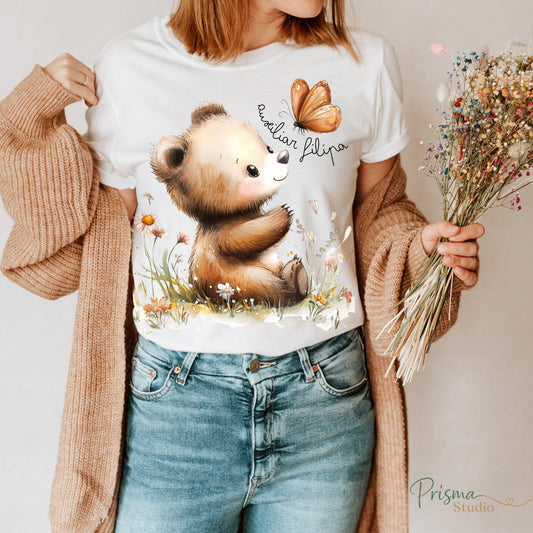 ✨ T-shirt Personalizada “Auxiliar Especial” – Ilustração Ursinho
