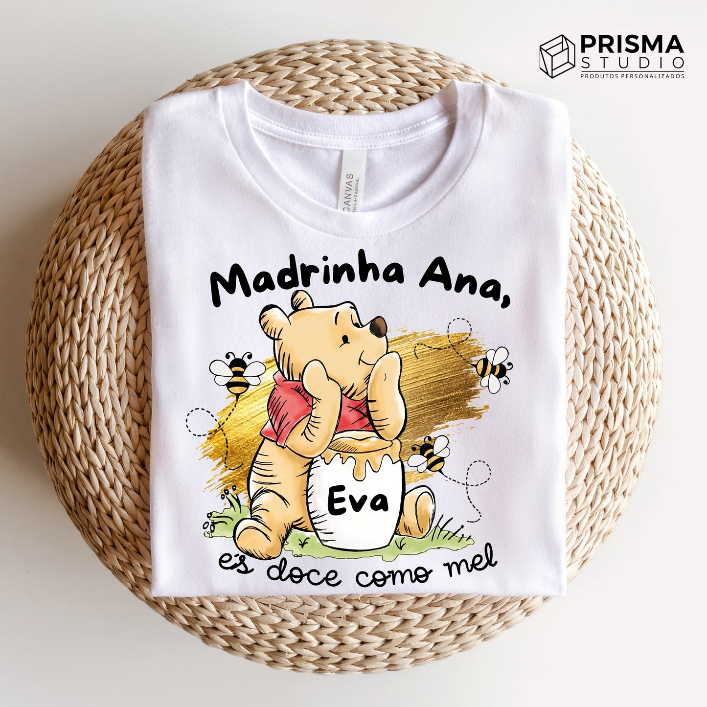 T-Shirt Personalizada Madrinha/Padrinho – Prenda Especial de Páscoa -  És doce como mel