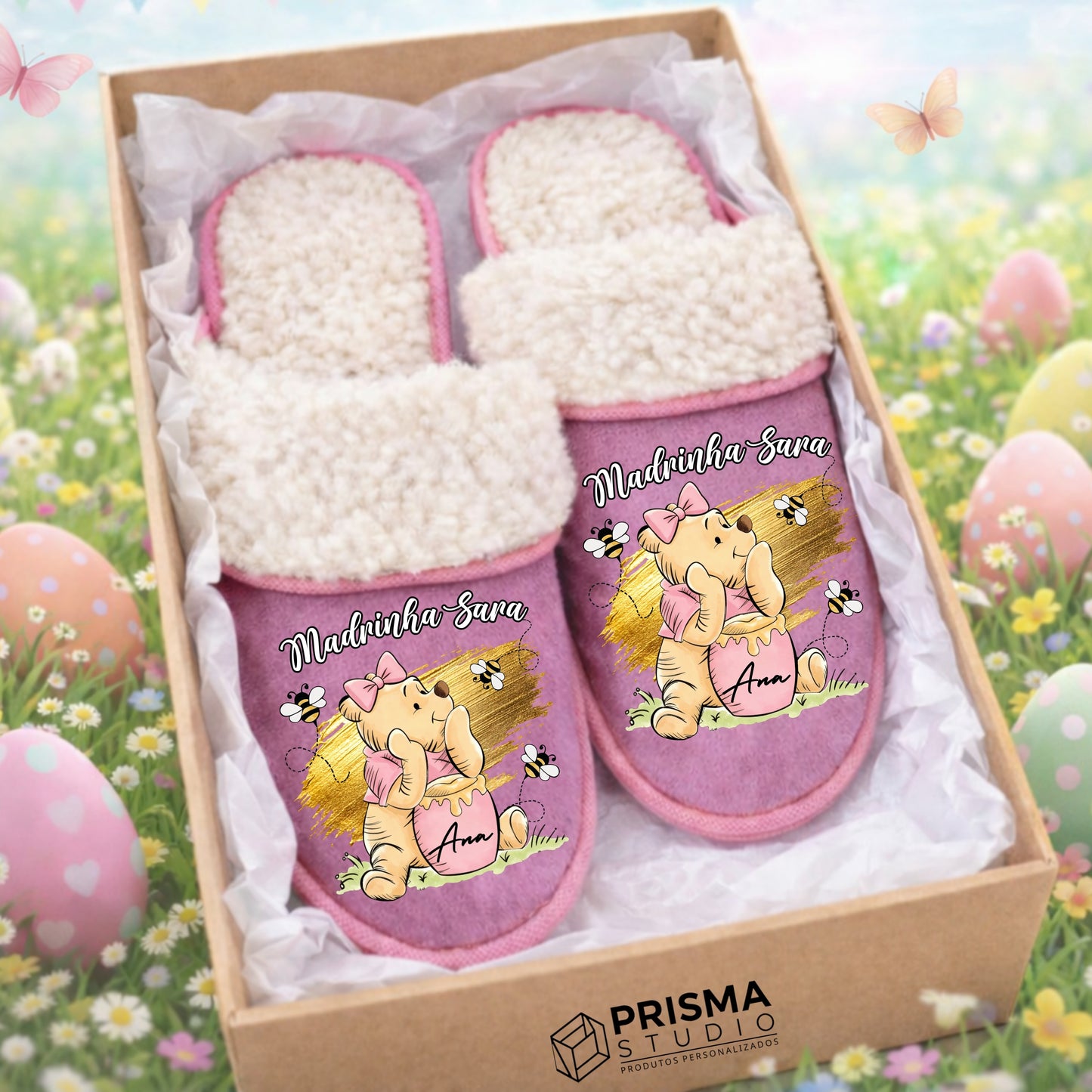 Chinelos Premium Personalizados Madrinha – Prenda Especial de Páscoa
