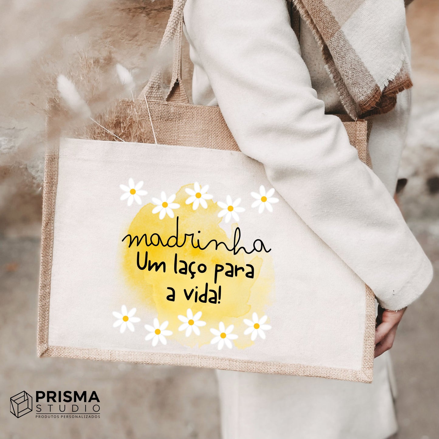 Saco Madrinha “Um Laço para a Vida” – Prenda Especial de Páscoa