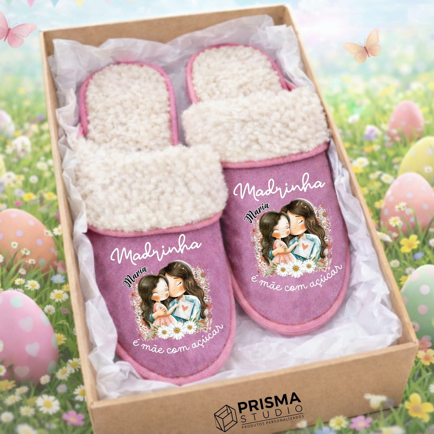 Chinelos Personalizados Madrinha é mãe com açúcar