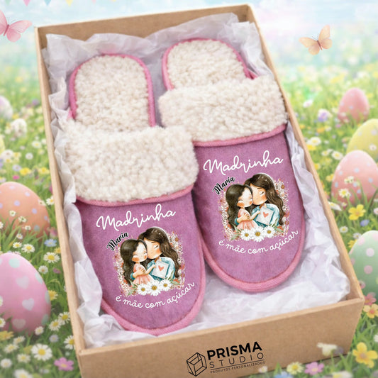 Chinelos Personalizados Madrinha é mãe com açúcar