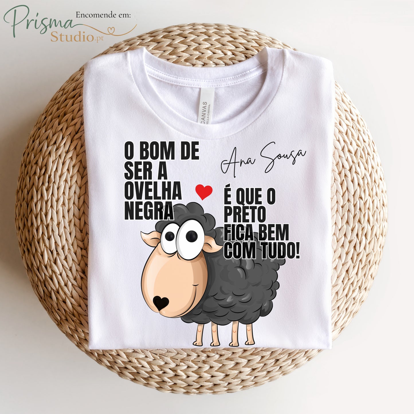 ✨👕 T-shirt  Algodão Ovelha Negra - Coleção Exclusiva