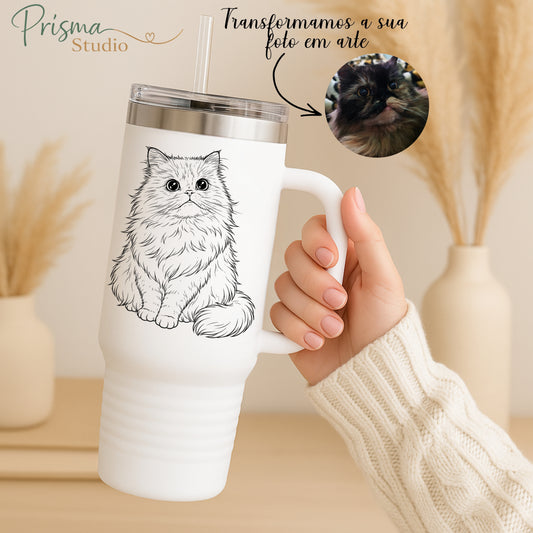 ✨ 🧊 Copo Térmico Personalizado com OFERTA ILUSTRAÇÃO do seu Pet