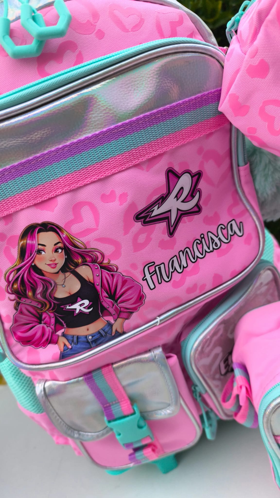 Conjunto Trolley  Escolar Personalizado| Emily Vick  |Trolley + Mochila + Lancheira + Estojo