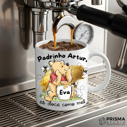 Caneca Personalizada Madrinha / Padrinho – És doce como mel
