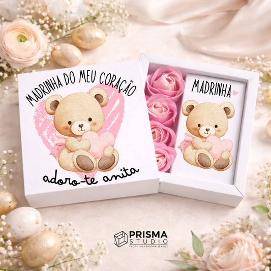 Caixa de Rosas Personalizada Madrinha do Meu Coração