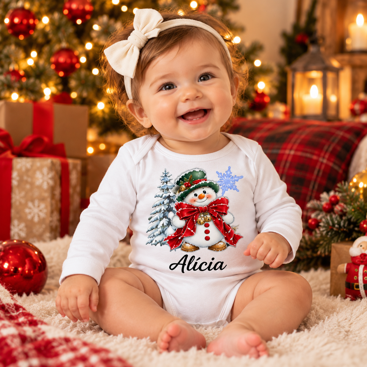 Body Bebé Personalizado '' Snowy Christmas ''