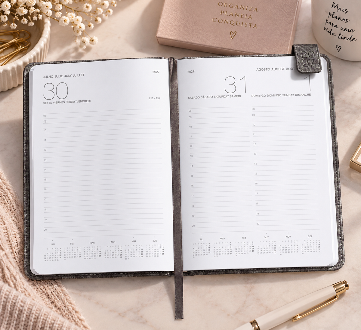 Agenda A5 2027 Personalizada | Frase + Fotografia