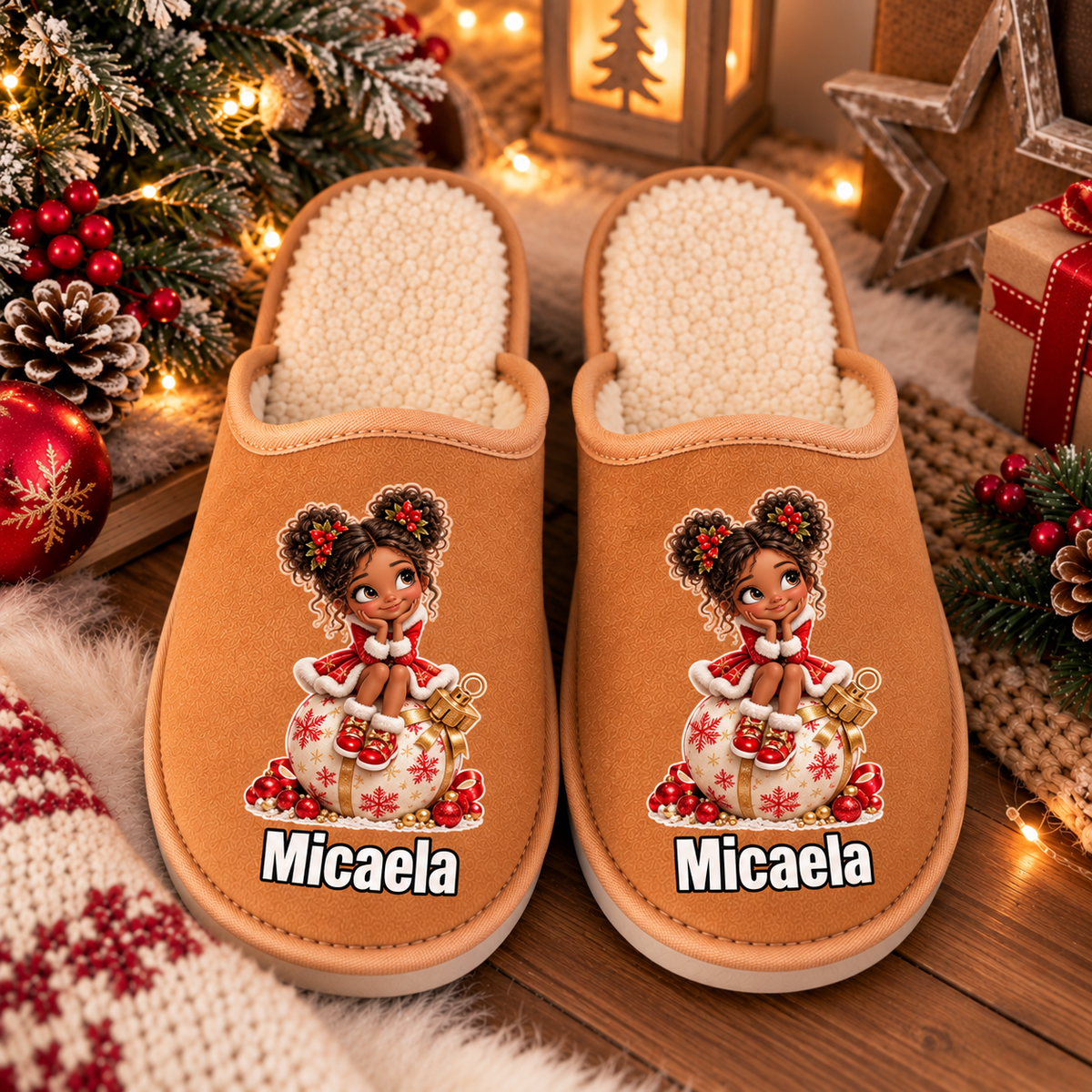 Chinelos Personalizados '' Girl Christmas Magic''