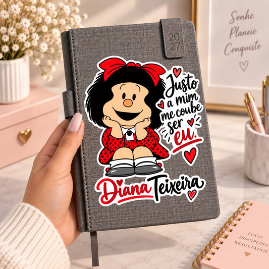 Agenda A5 2027 Personalizada | Frase Mafalda + Nome