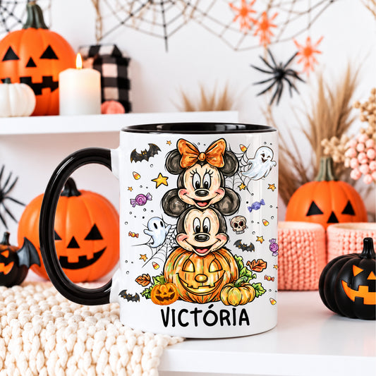 Caneca Halloween Mickey & Minnie