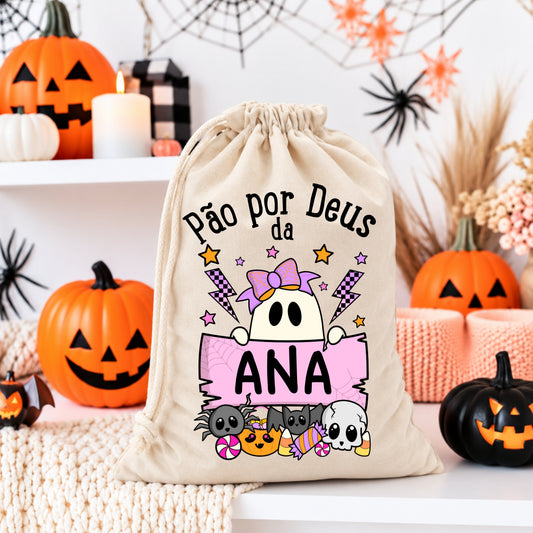 Saco Pão por Deus Halloween Fantasminha