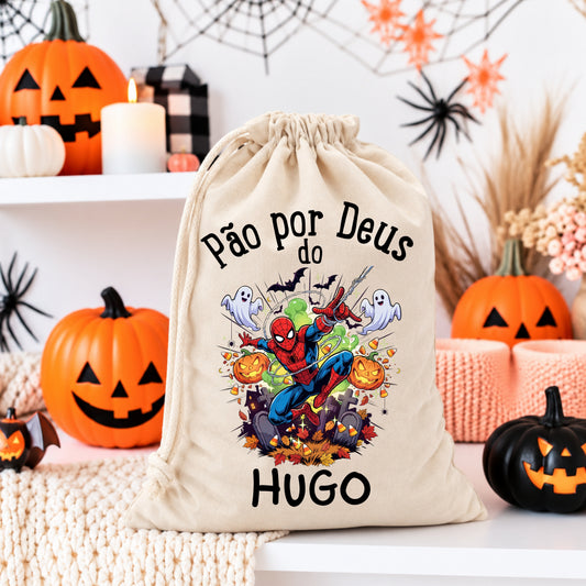 Saco Pão por Deus Halloween Spider Man