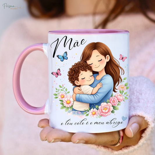 ✨ 🌸 Caneca Rosa  - Coleção Mãe, o teu colo é o meu abrigo