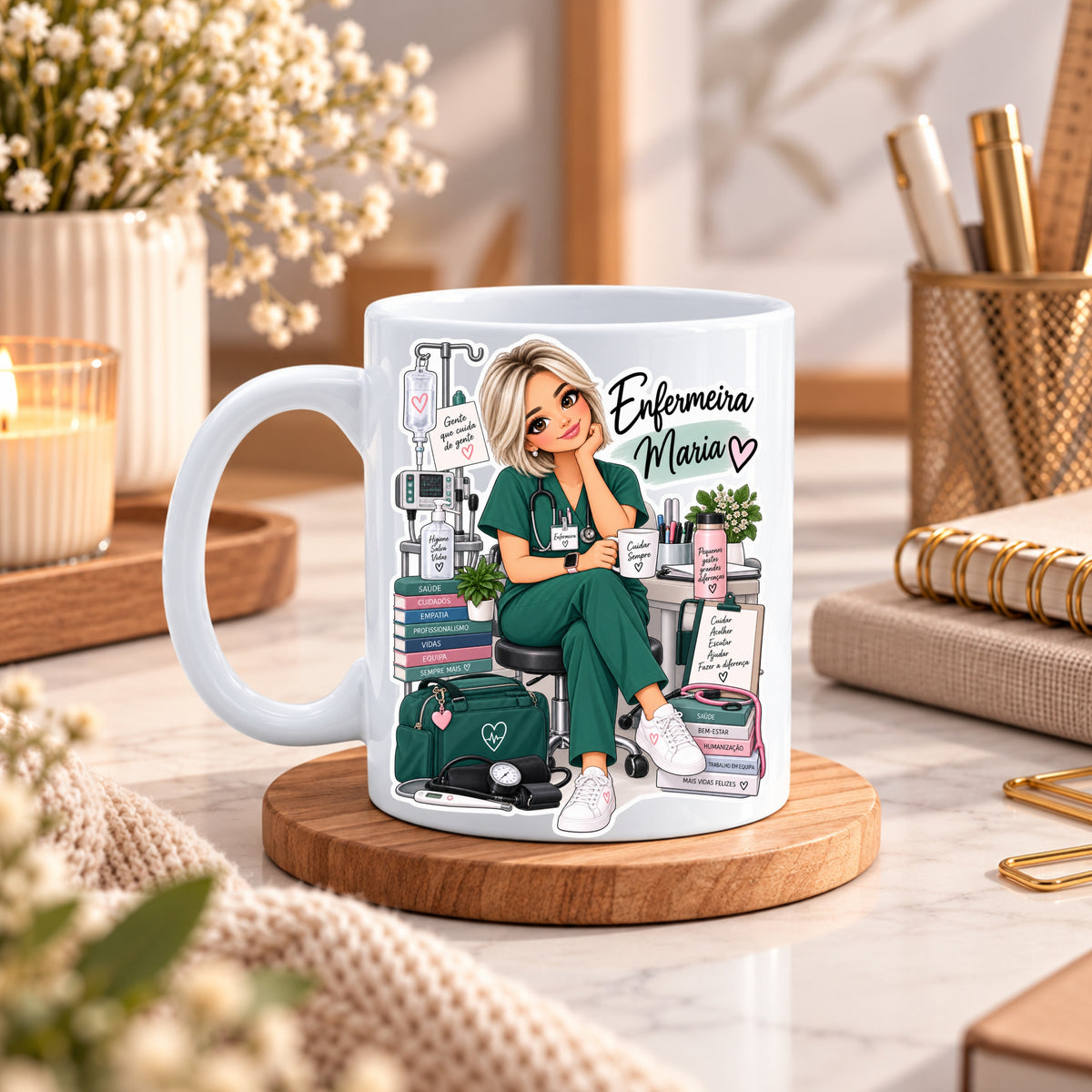 Caneca Cerâmica Personalizada | Nome e Profissão à tua escolha