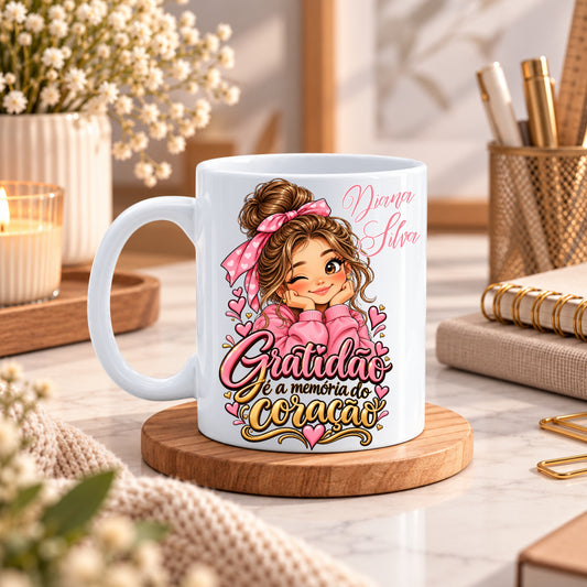 Caneca Gratidão | Personalizada com nome