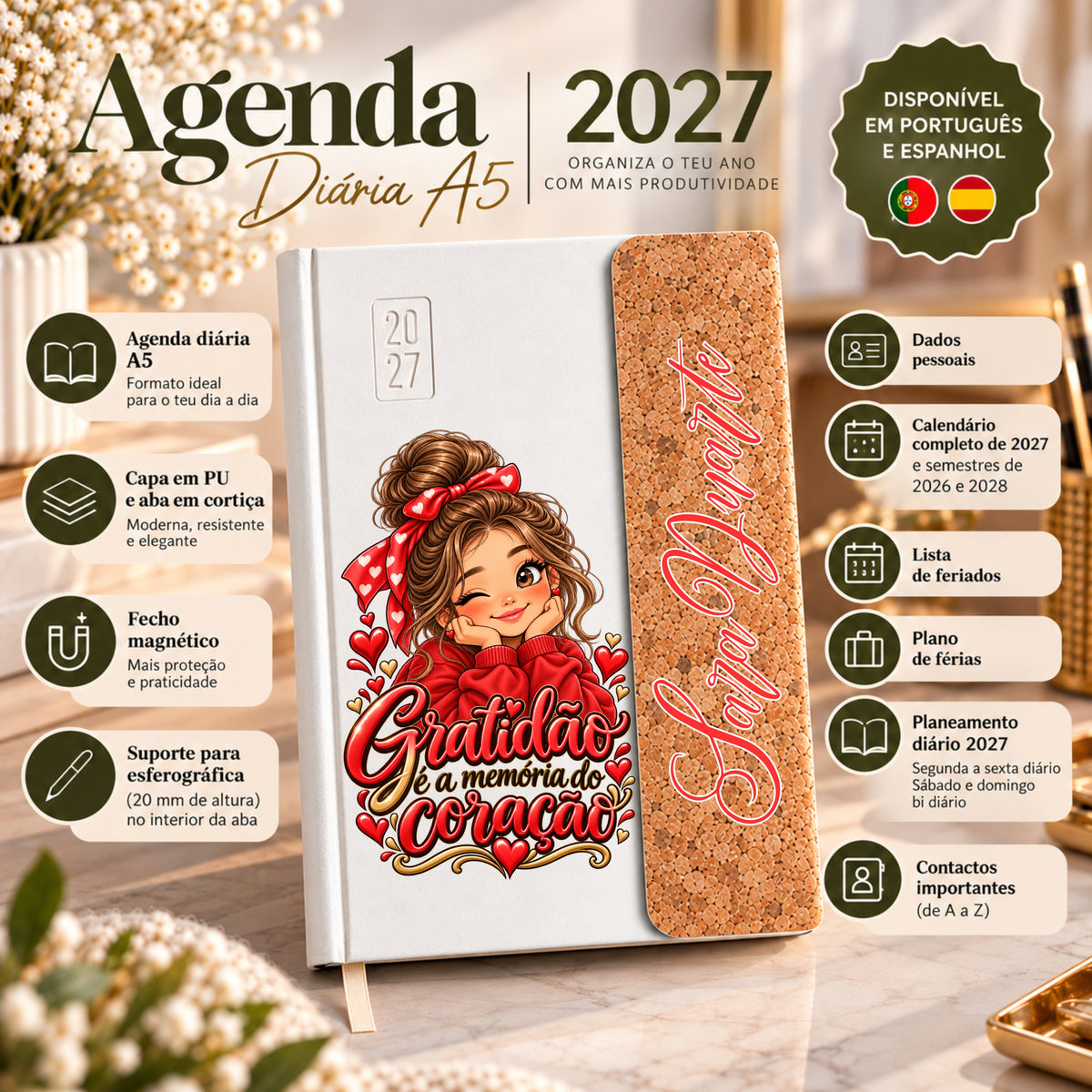 Agenda Gratidão | Personalizado com nome