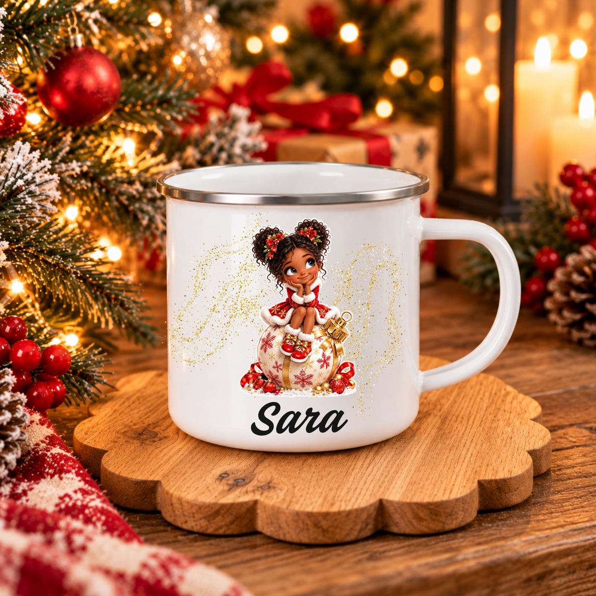 Caneca Inox Personalizada '' Girl Christmas Magic''