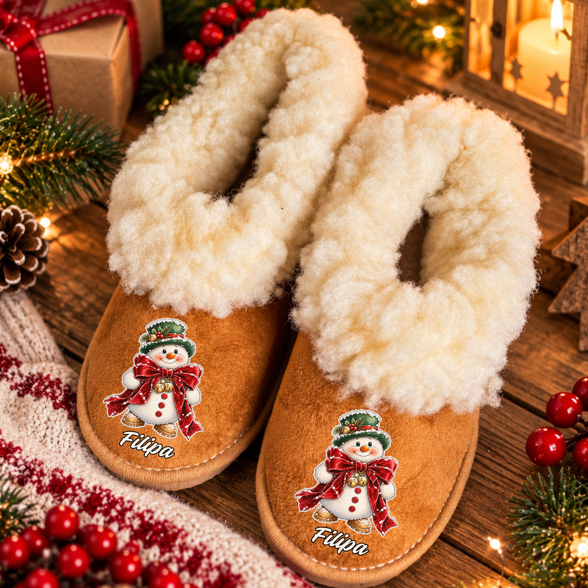 Pantufas Personalizadas '' Snowy Christmas ''