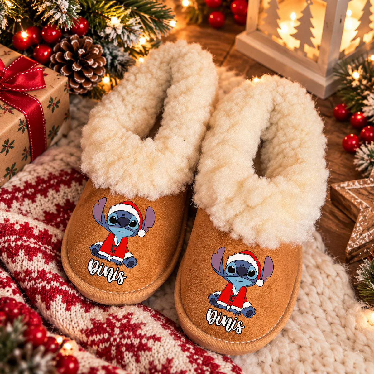 Pantufas Personalizadas '' Stitch Christmas''
